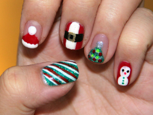 christmas fingernails AQCw